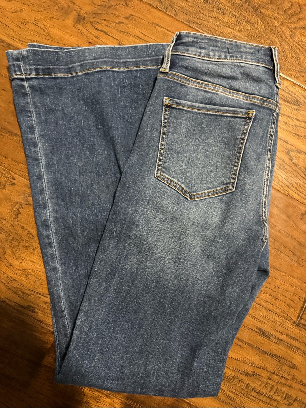 Women's High Rise Boot-Cut Jeans in Medium Blue - Comfortable Stretch Denim